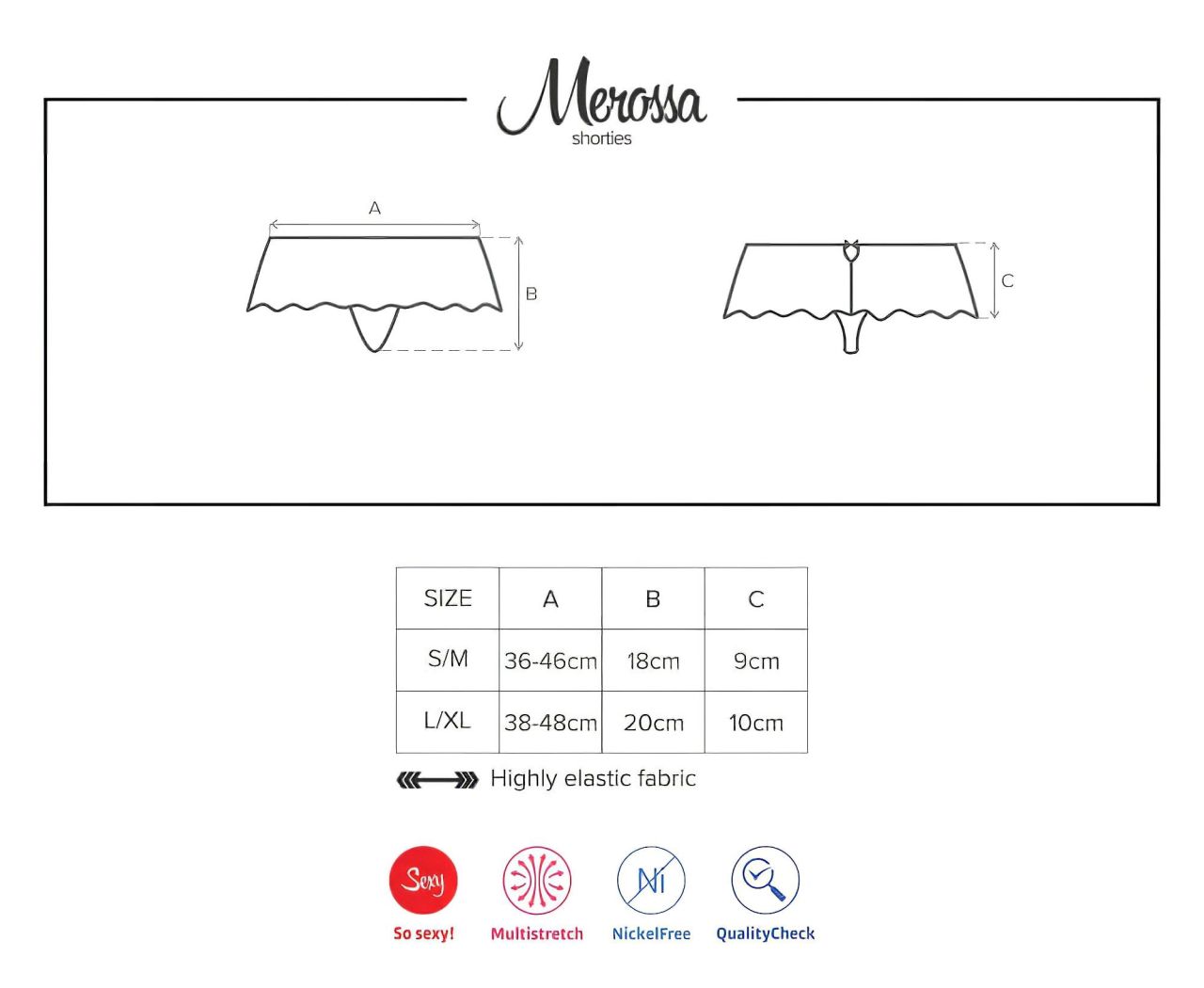 Obsessive Merossa - strasszos, nyitott női tanga - fekete