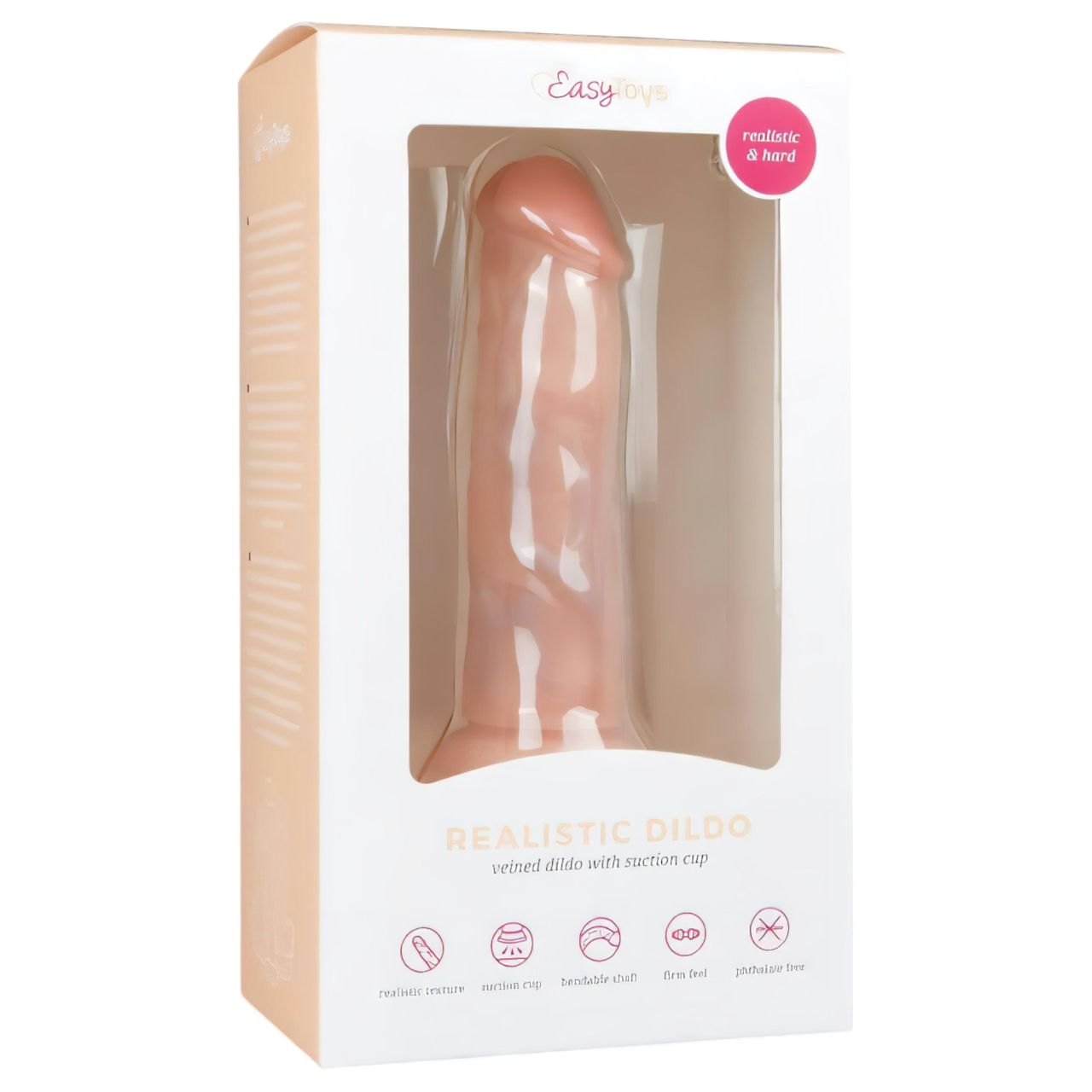 Easytoys - tapadótalpas élethű dildó (15,5cm) - natúr