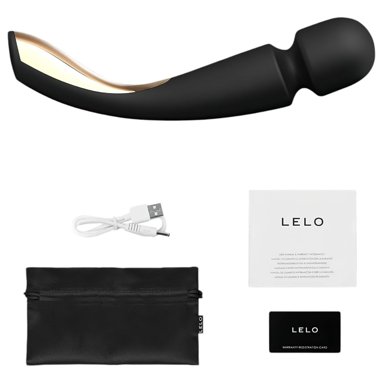 LELO Smart Wand 2 - nagy - akkus, masszírozó vibrátor (fekete)