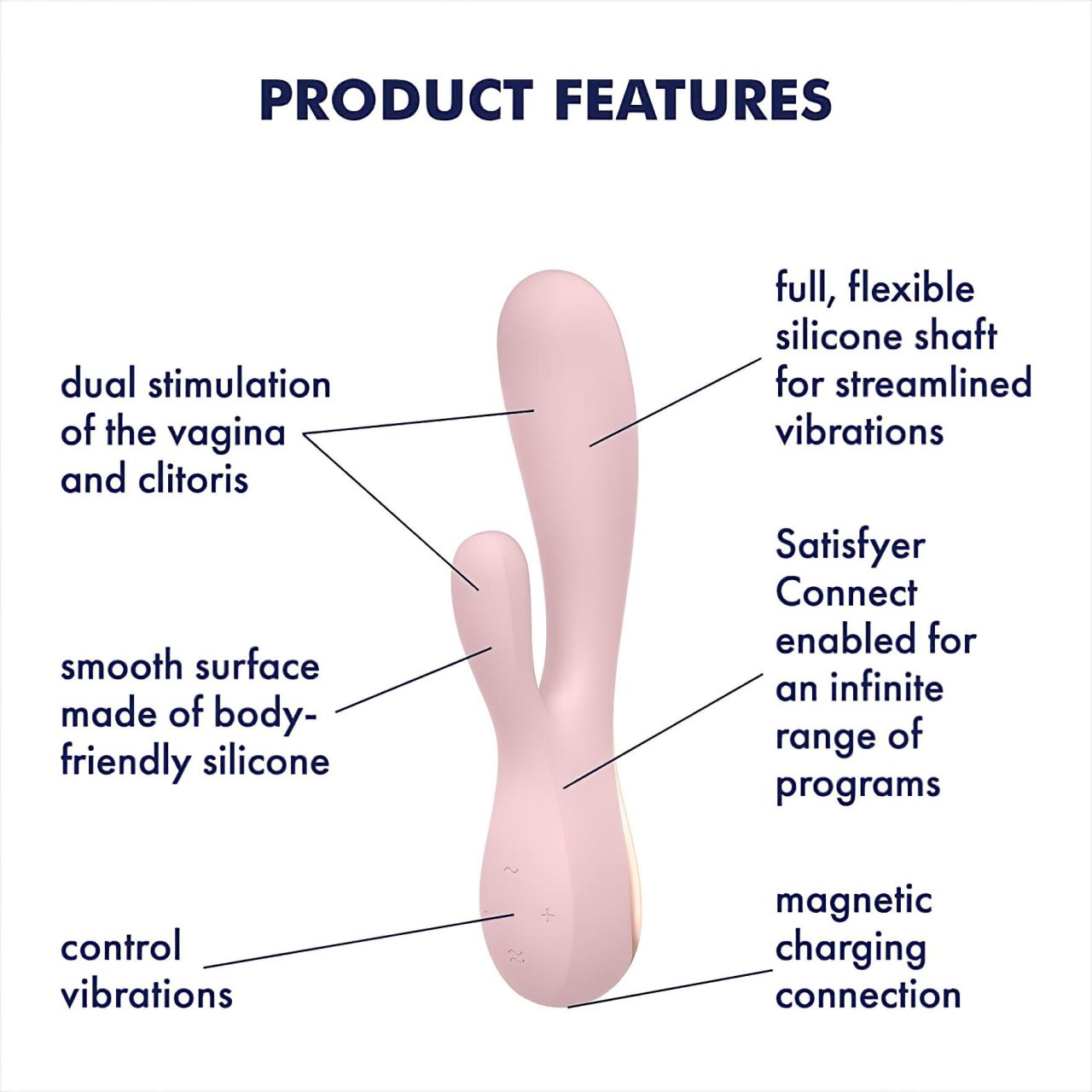 Satisfyer Mono Flex - okos vízálló vibrátor (halvány pink)