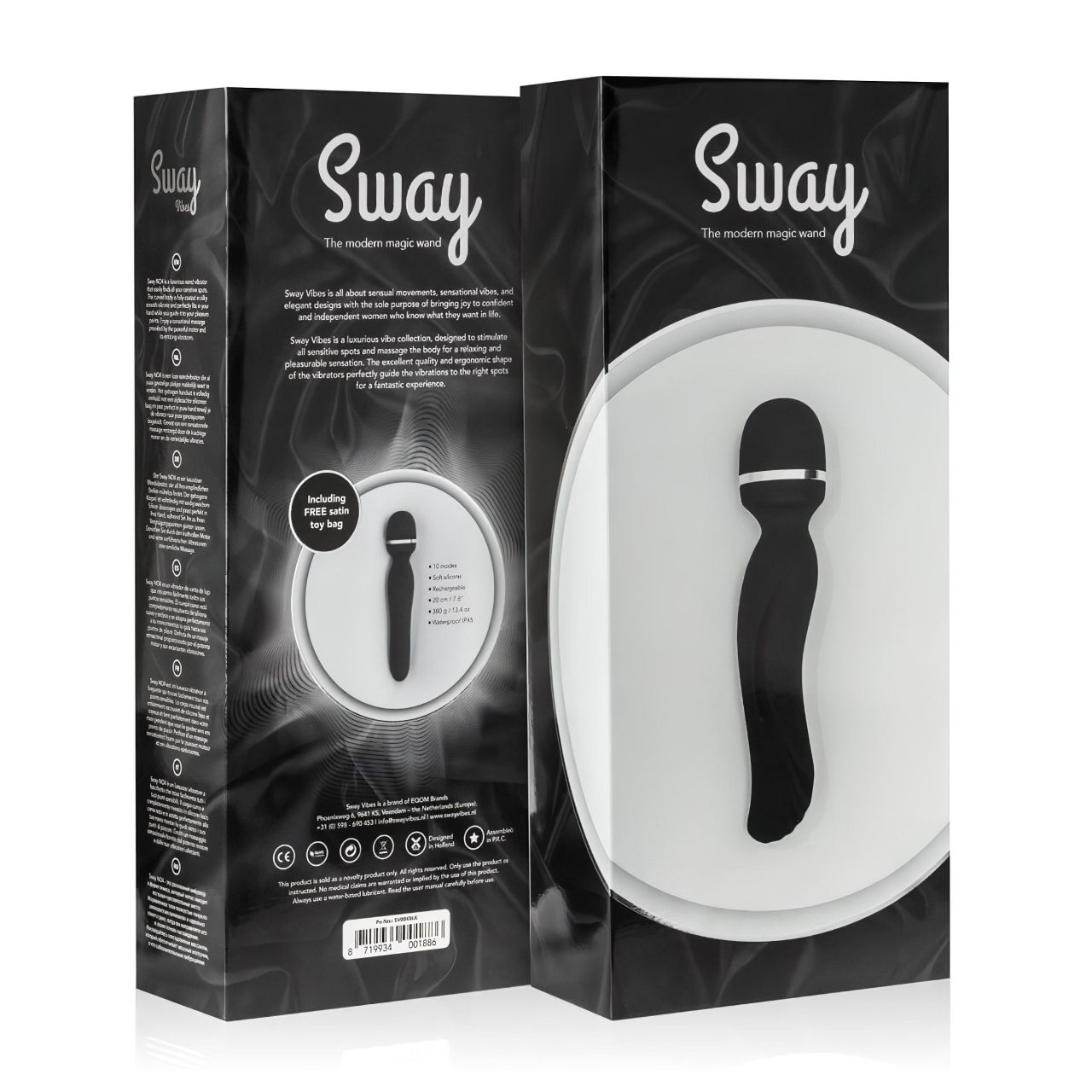 Sway No.4 Wand - akkus, masszírozó vibrátor (fekete)