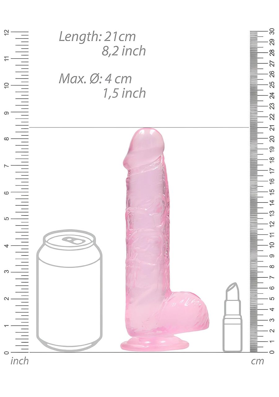 REALROCK - áttetsző élethű dildó - pink (19cm)