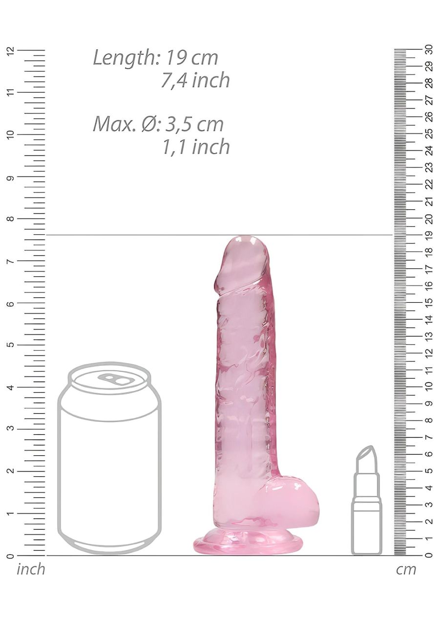 REALROCK - áttetsző élethű dildó - pink (17cm)