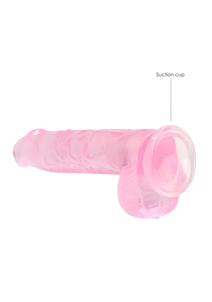 REALROCK - áttetsző élethű dildó - pink (15cm)