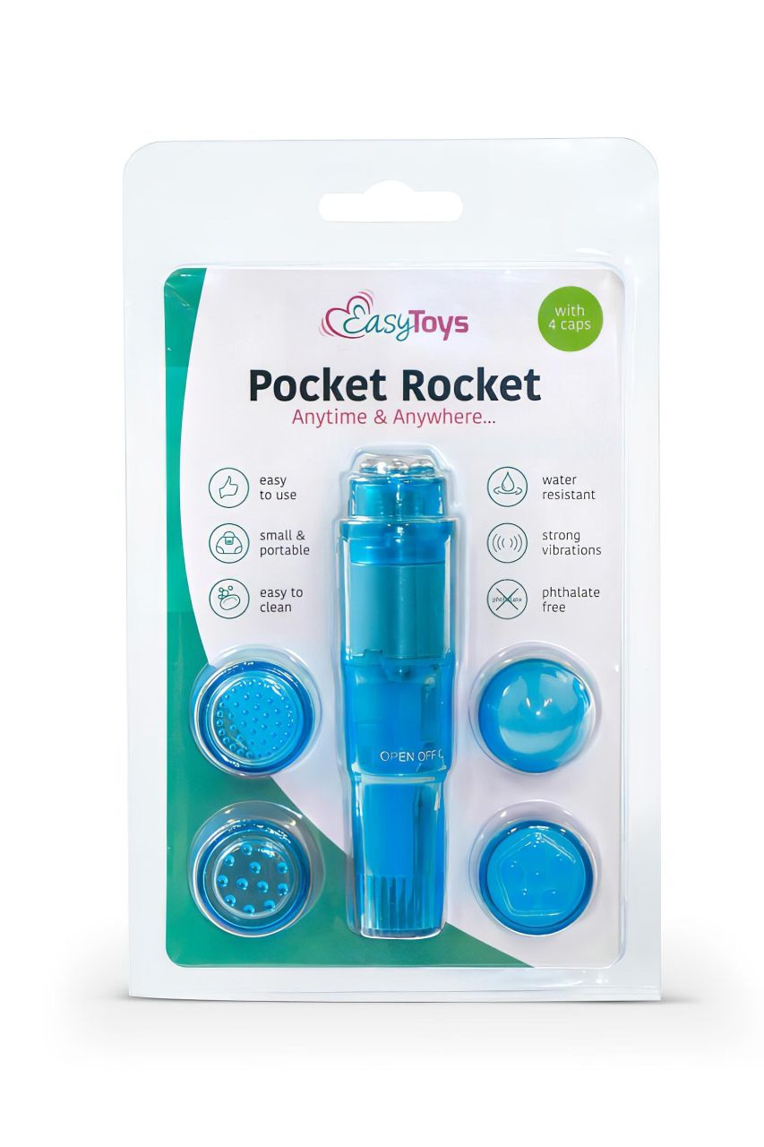 Easytoys Pocket Rocket - vibrátoros szett - kék (5 részes)