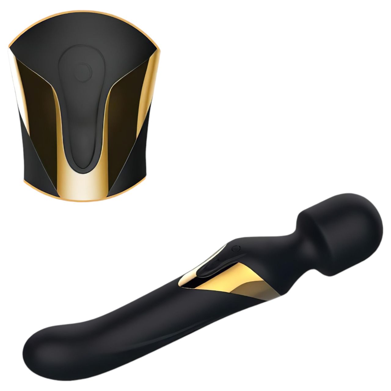 Dorcel Dual Orgasms Gold - akkus, 2in1 masszírozó vibrátor (fekete)