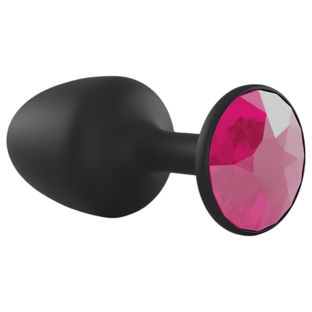 Dorcel Geisha Plug Ruby M - pink köves anál dildó (fekete)