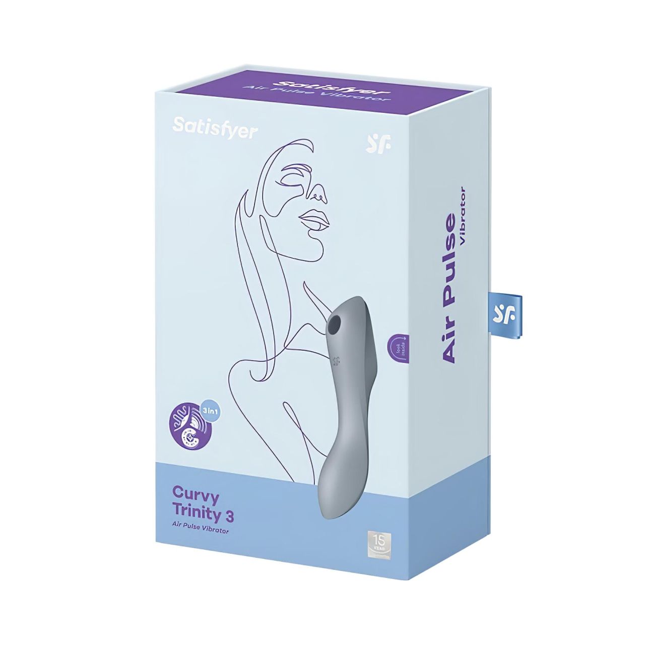 Satisfyer Curvy Trinity 3 - akkus léghullámos 2in1 vibrátor (szürke)