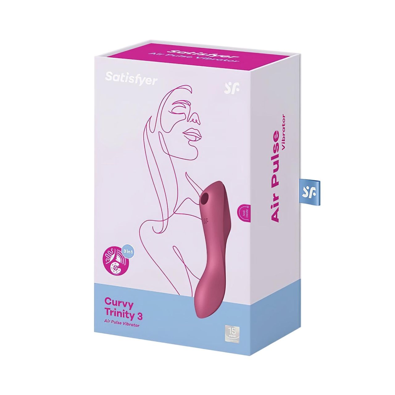 Satisfyer Curvy Trinity 3 - akkus léghullámos 2in1 vibrátor (piros)