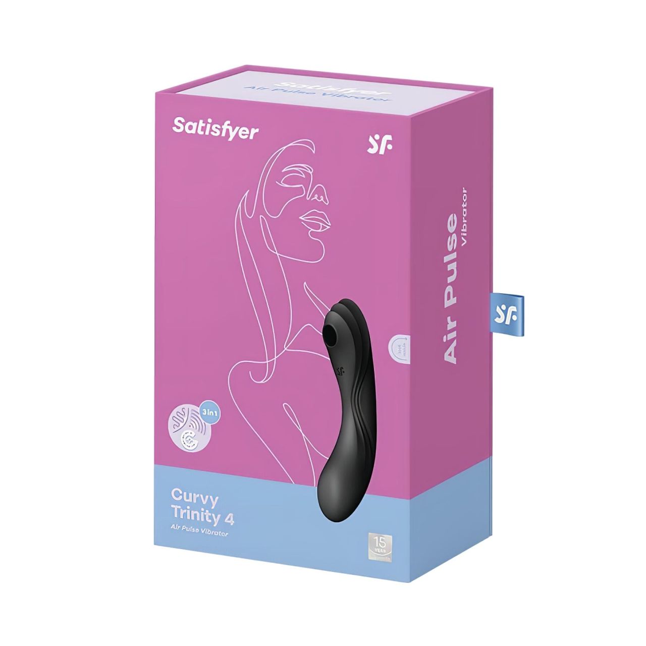 Satisfyer Curvy Trinity 4 - akkus léghullámos 2in1 vibrátor (fekete)