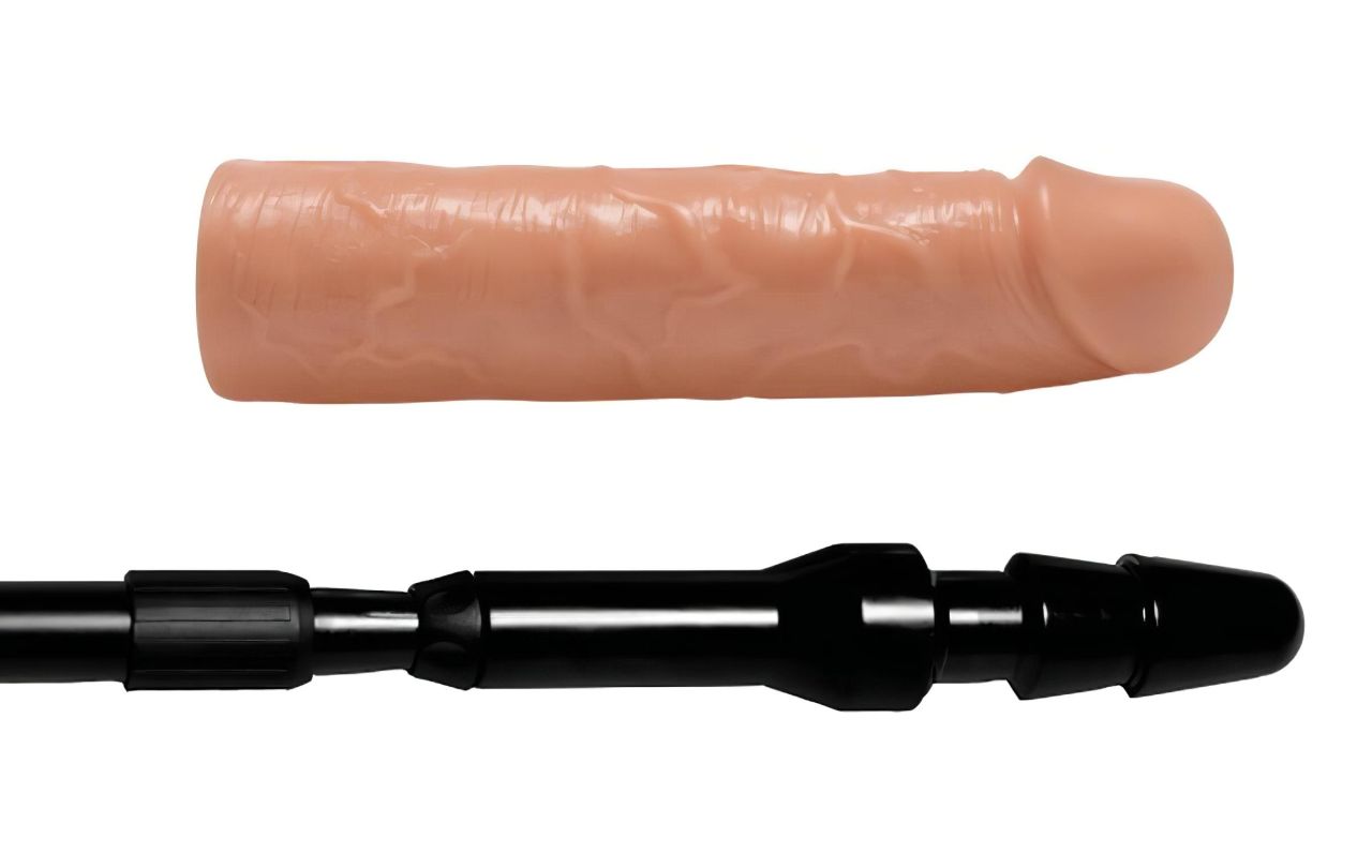 Master Series Dick Stick - teleszkópos bot dildóval (fekete-natúr)