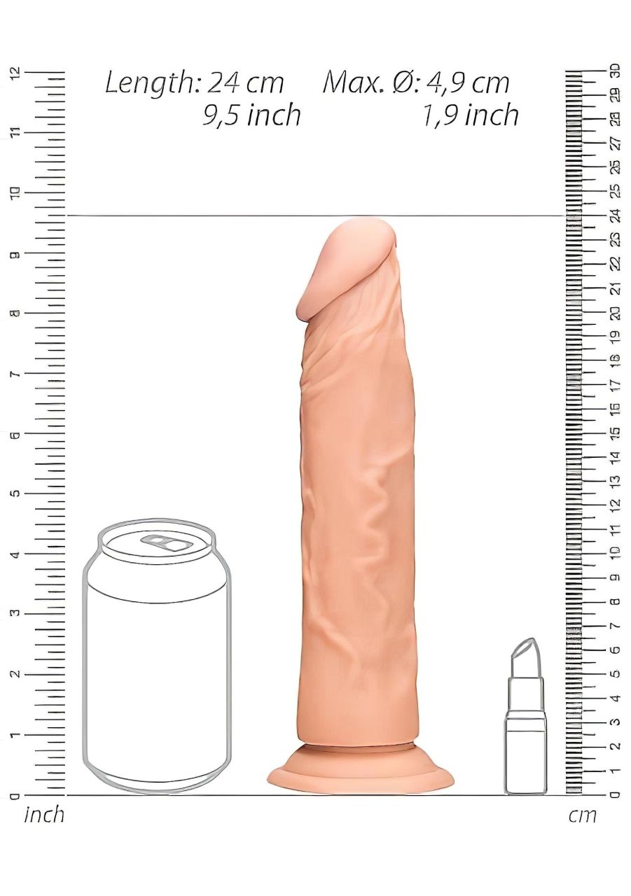 RealRock Dong 9 - élethű dildó (23cm) - natúr