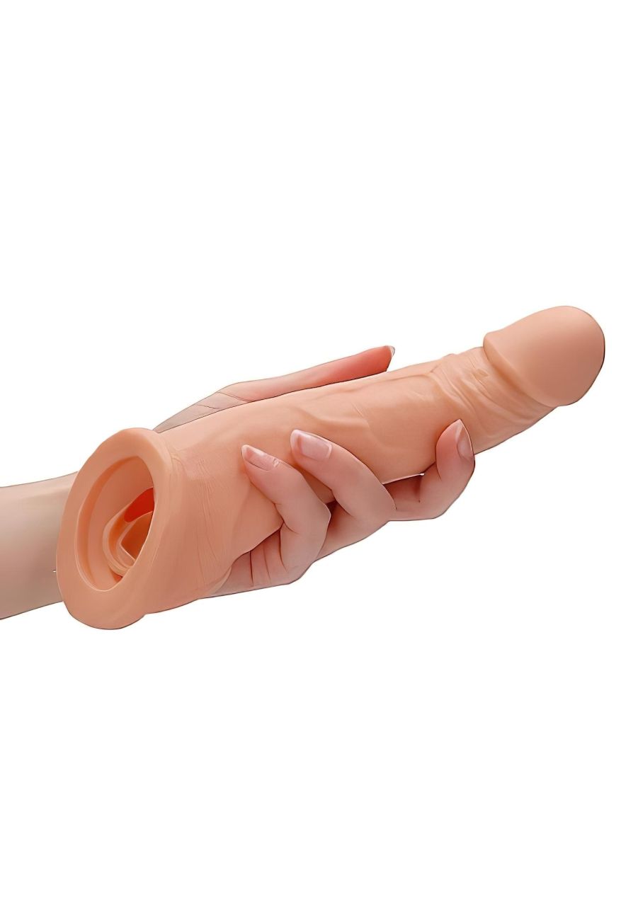 RealRock Penis Sleeve 8 - péniszköpeny (21cm) - natúr