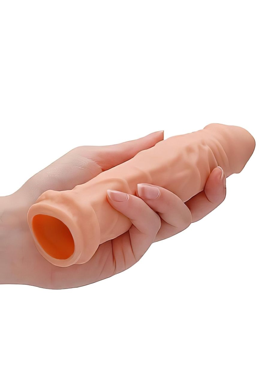 RealRock Penis Sleeve 6 - péniszköpeny (17cm) - natúr