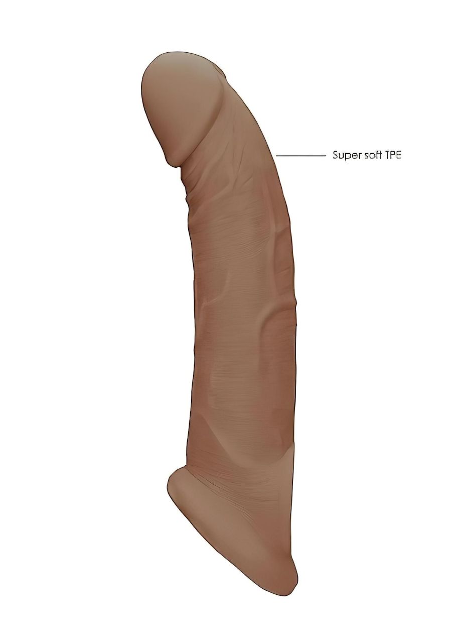 RealRock Penis Sleeve 9 - péniszköpeny (21,5cm) - sötét natúr