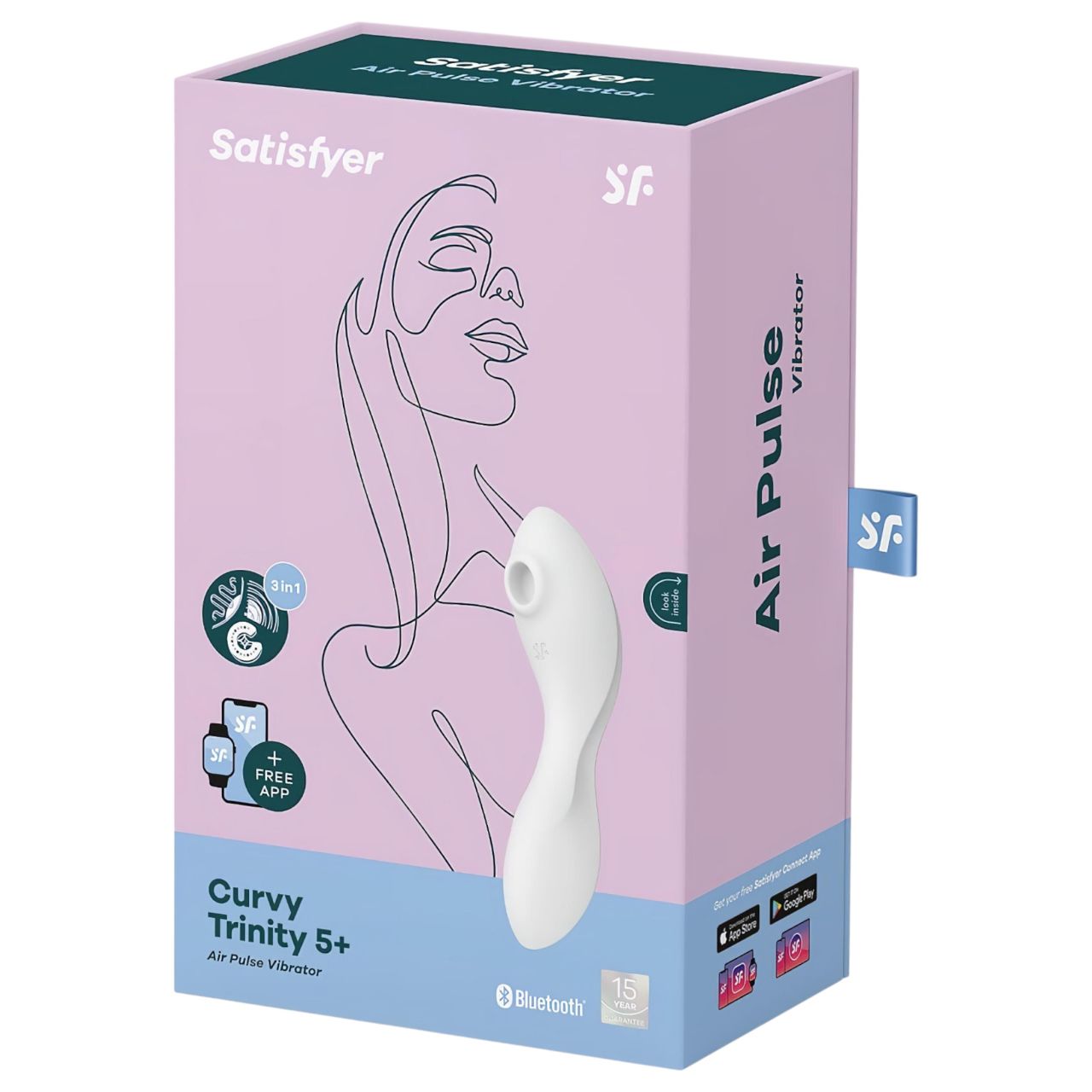 Satisfyer Curvy Trinity 5+ - okos léghullámos 2in1 vibrátor (fehér)