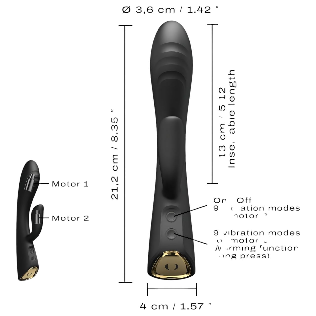 Dorcel Flexi Rabbit - melegítős csiklókaros vibrátor (fekete)