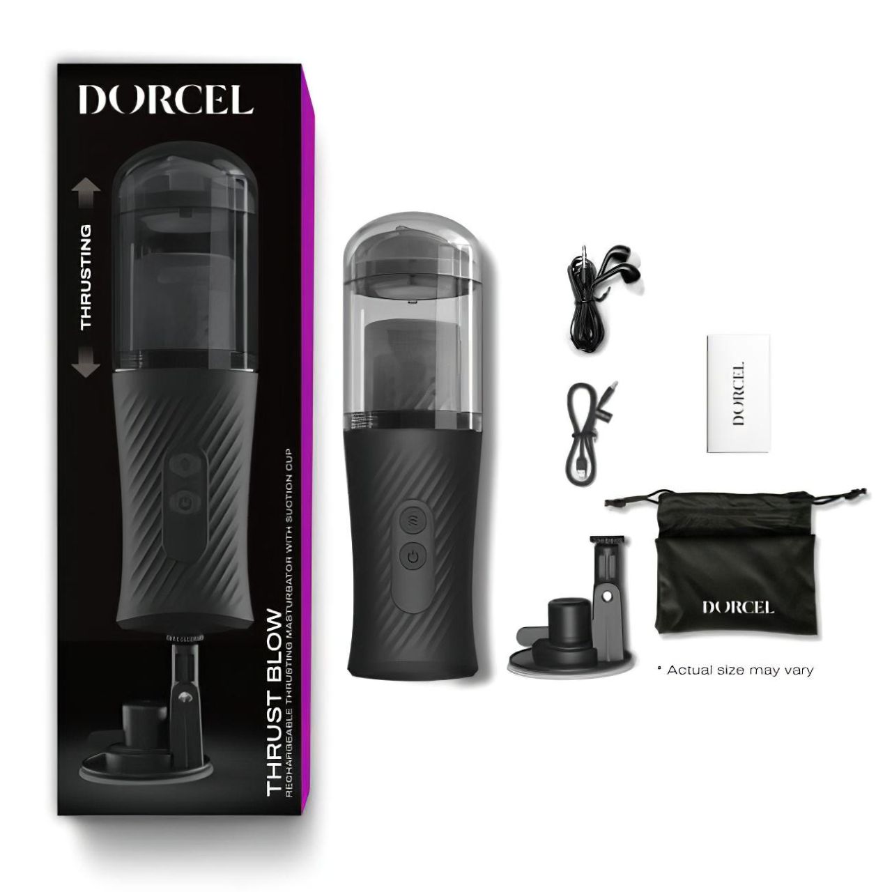 Dorcel Thrust Blow - akkus, talpas, lökő maszturbátor (fekete)