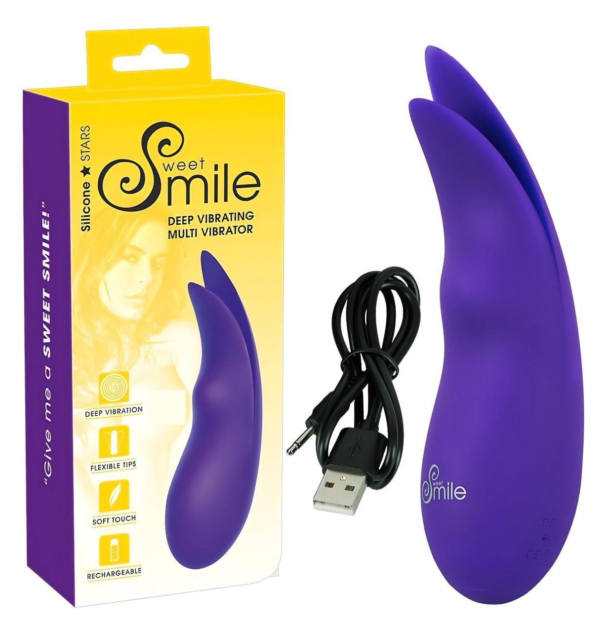 SMILE Multi - akkus, extra erős csiklóvibrátor (lila)