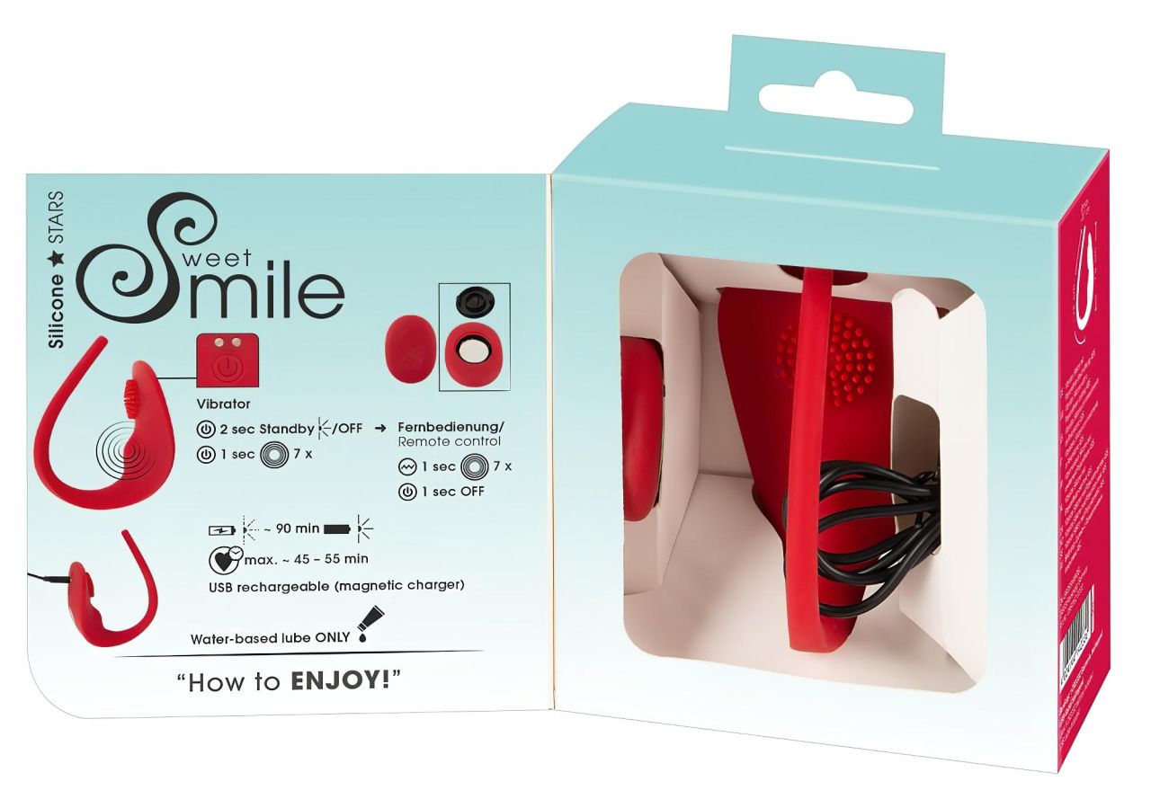 SMILE Slim Panty - akkus, rádiós csiklóvibrátor (piros)