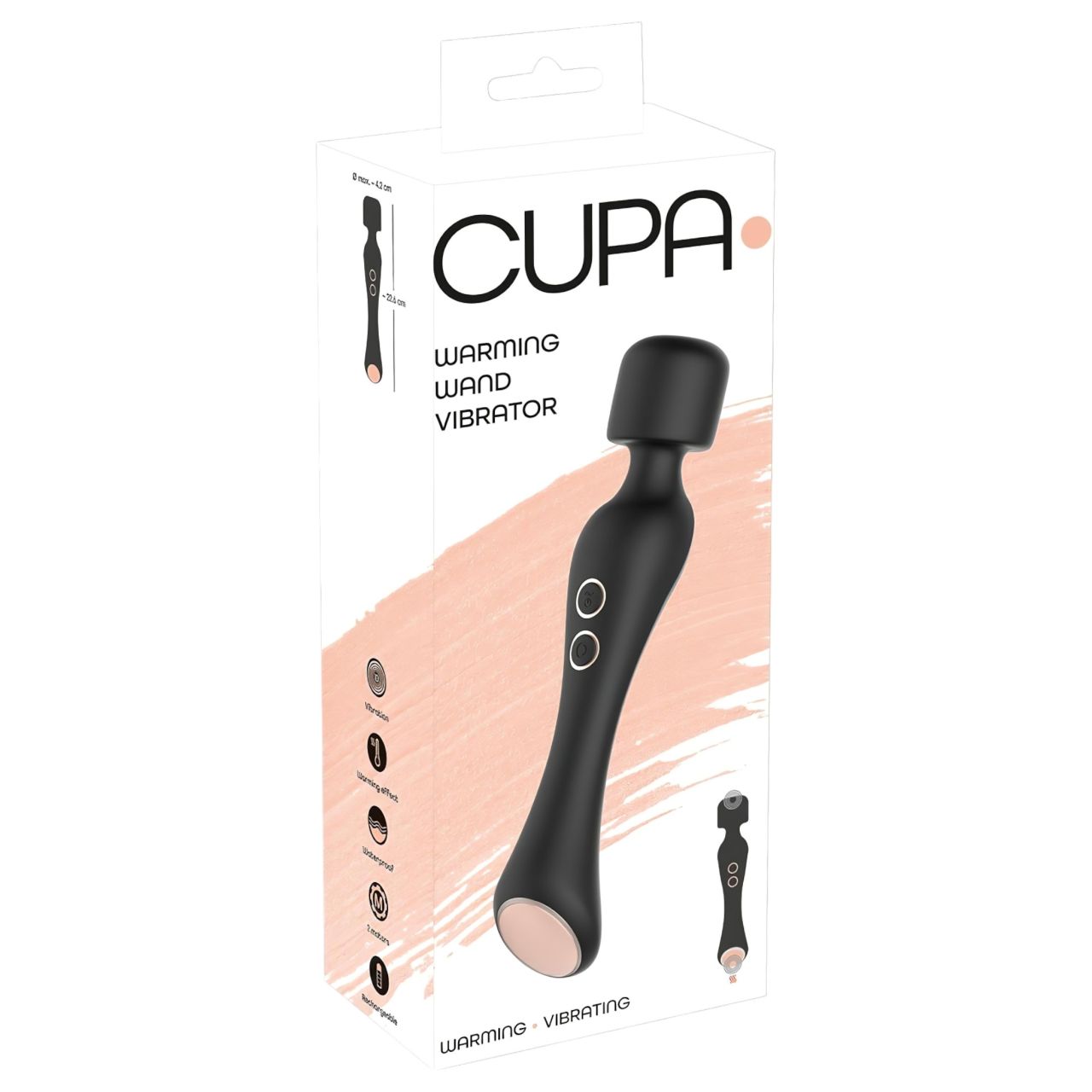 You2Toys CUPA Wand - akkus 2in1 masszírozó vibrátor (fekete)