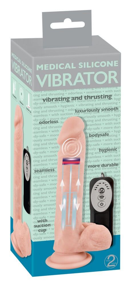 Medical Thrusting - tapadótalpas, lökő-forgó vibrátor (natúr)