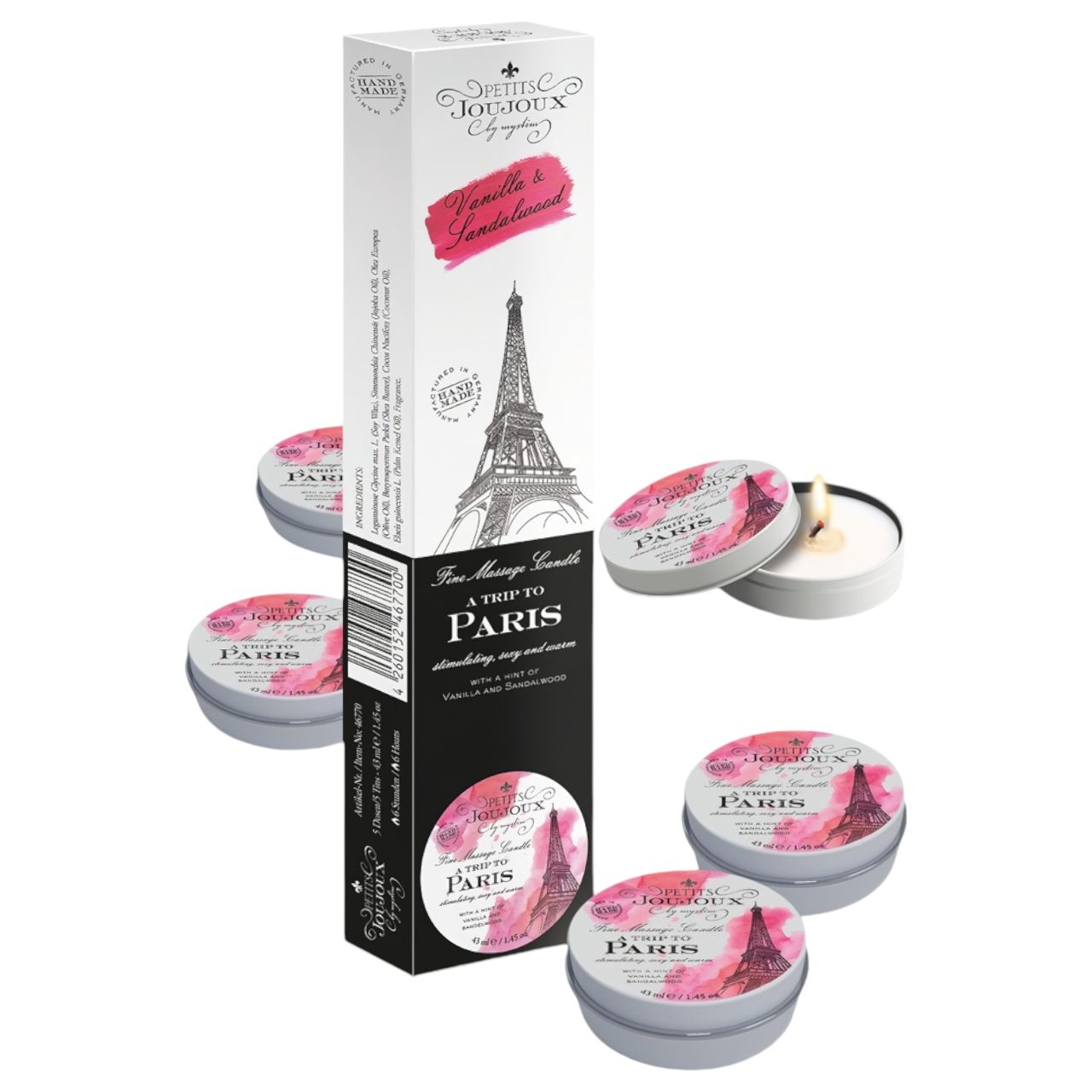 Petits Joujoux Paris - masszázsgyertya - vanília-szantál (5 x 43ml)