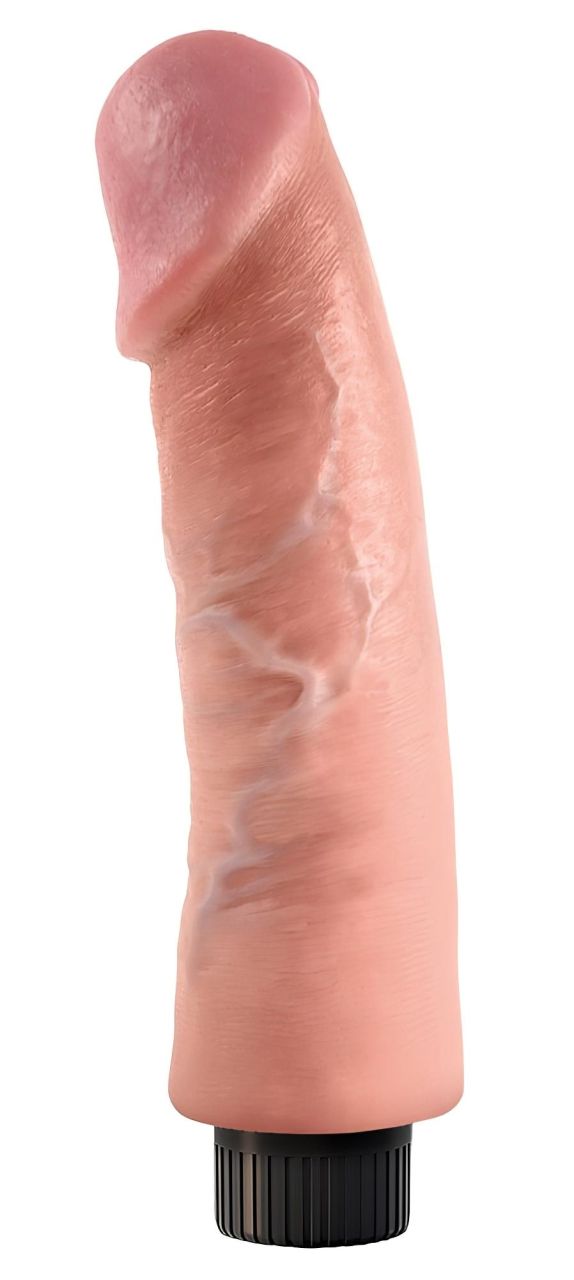 King Cock 9 hajlítható, tapadótalpas vibrátor (23 cm) - natúr