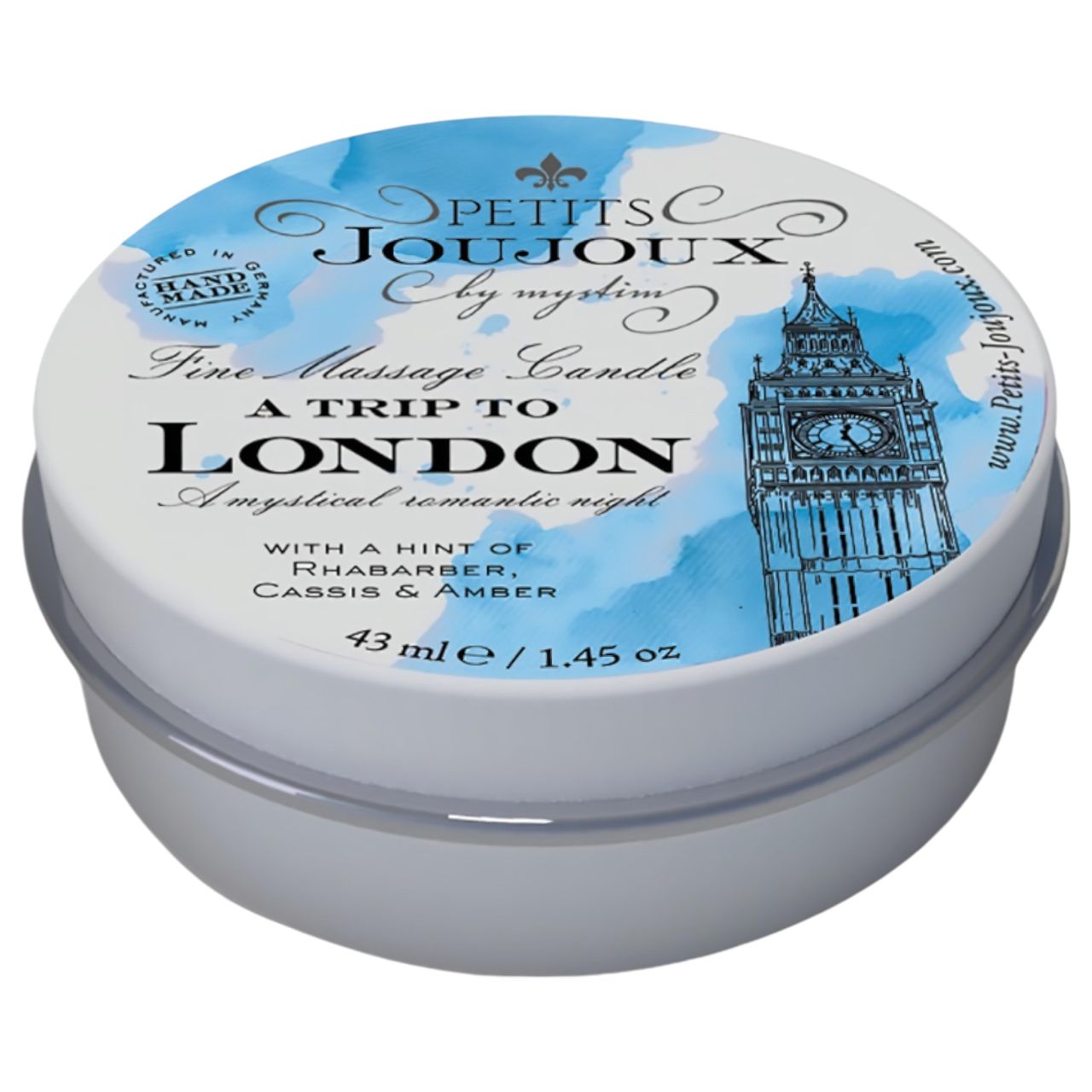 Petits Joujoux London - masszázsgyertya- rebarbara-ámbra (43ml)