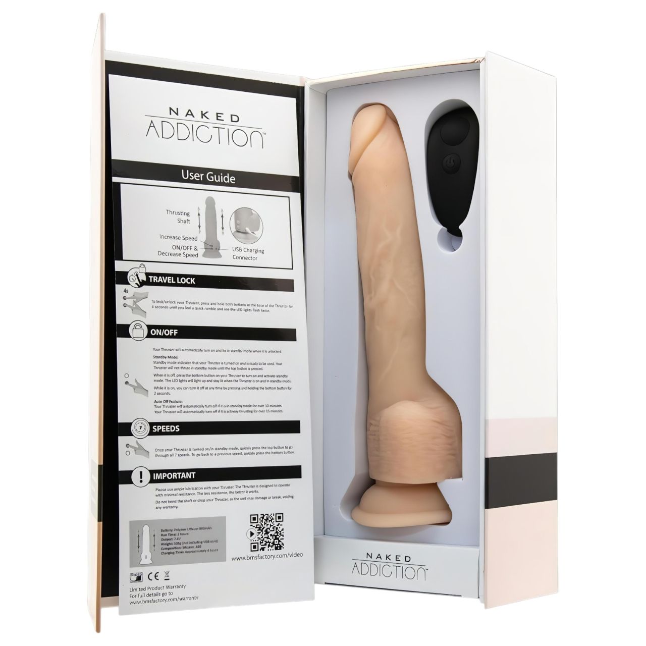 Naked Addiction Thrusting 9 - lökő vibrátor - natúr (23cm)