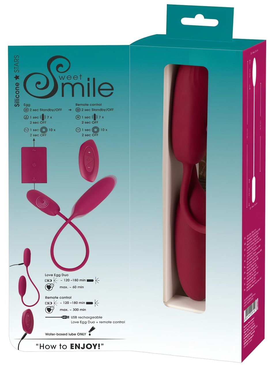 Smile Love Egg Duo - vibrációs tojás (popsi+punci)