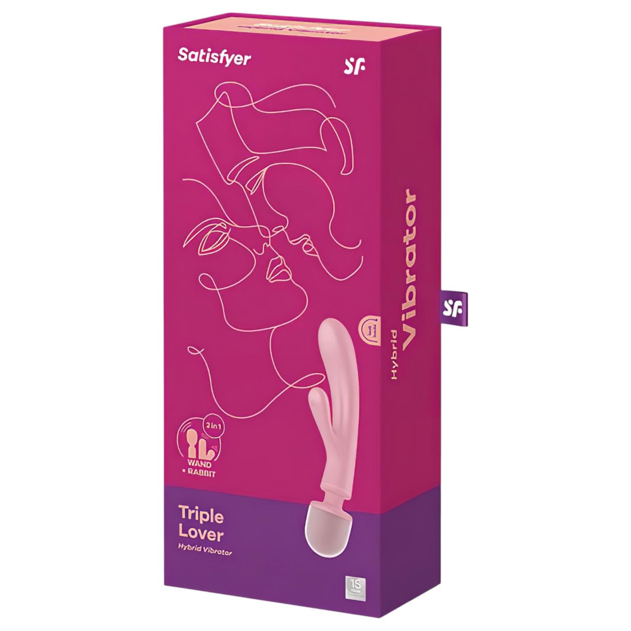 Satisfyer Triple Lover - G-pont és masszírozó vibrátor (pink)