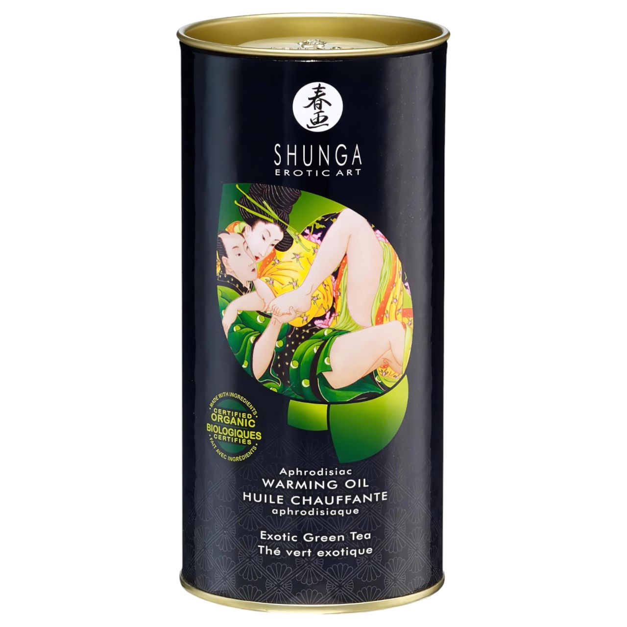 Shunga - melegítő masszázsolaj - zöld tea (100ml)