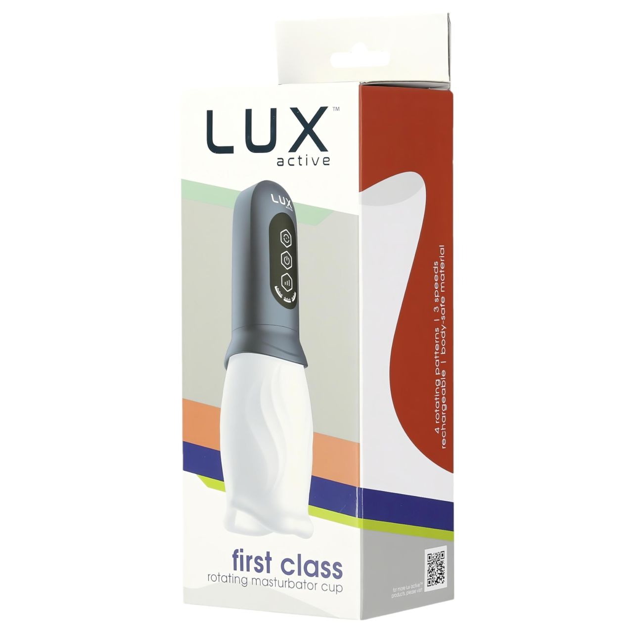 LUX Active First Class - forgó fejes maszturbátor (fehér-szürke)