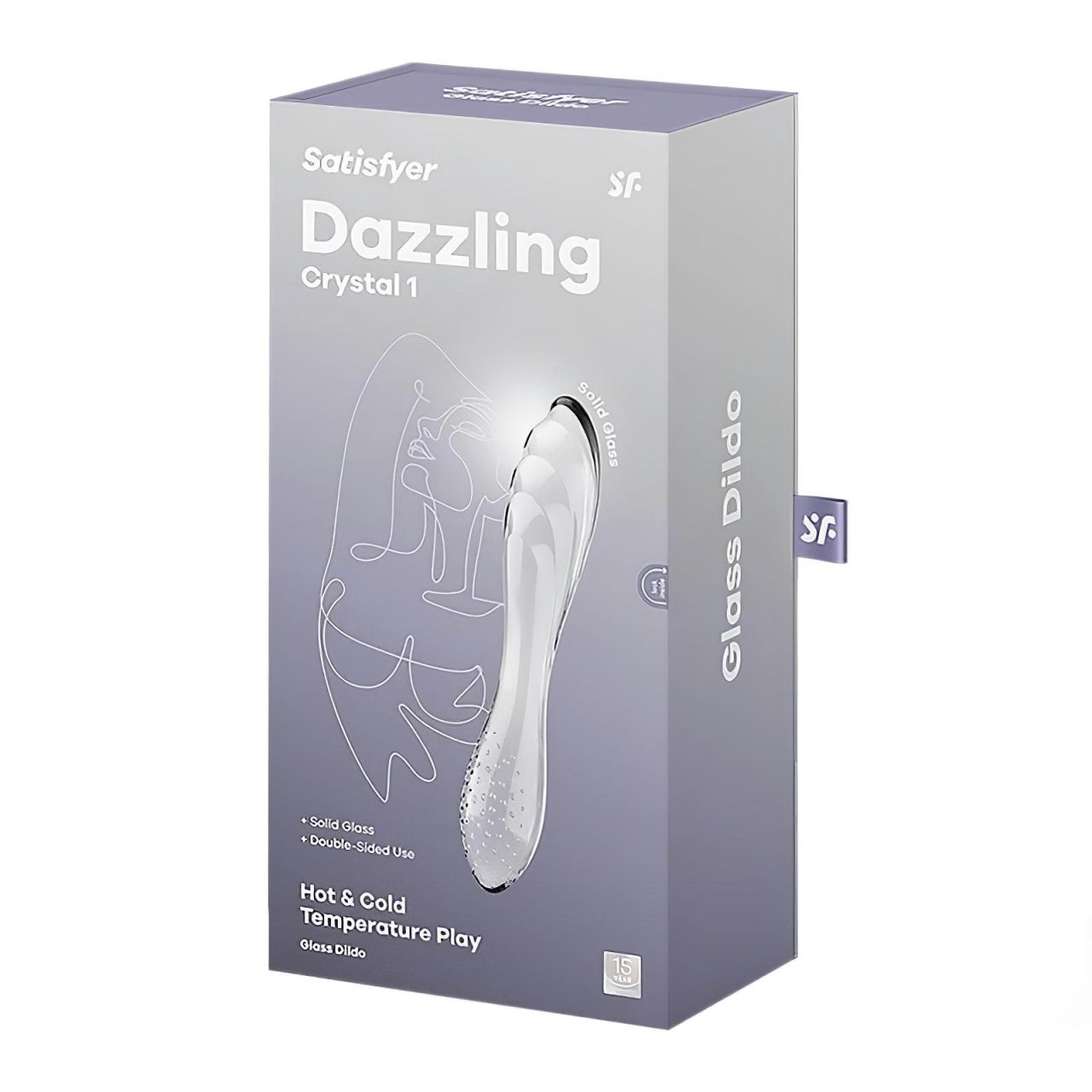 Satisfyer Dazzling Crystal 1 - 2 végű üveg dildó (áttetsző)