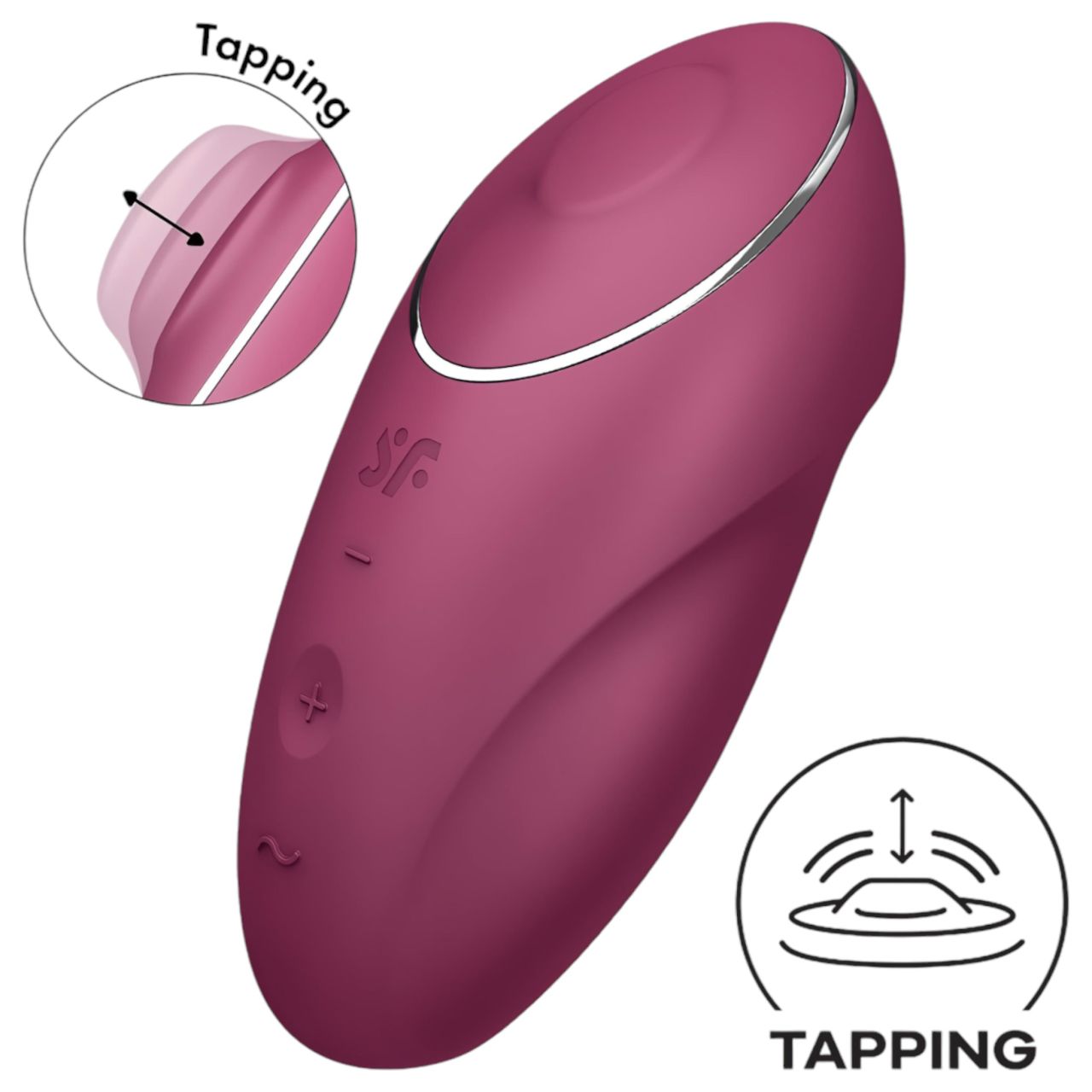 Satisfyer Tap & Climax 1 - 2in1 vibrátor és csiklóizgató (piros)