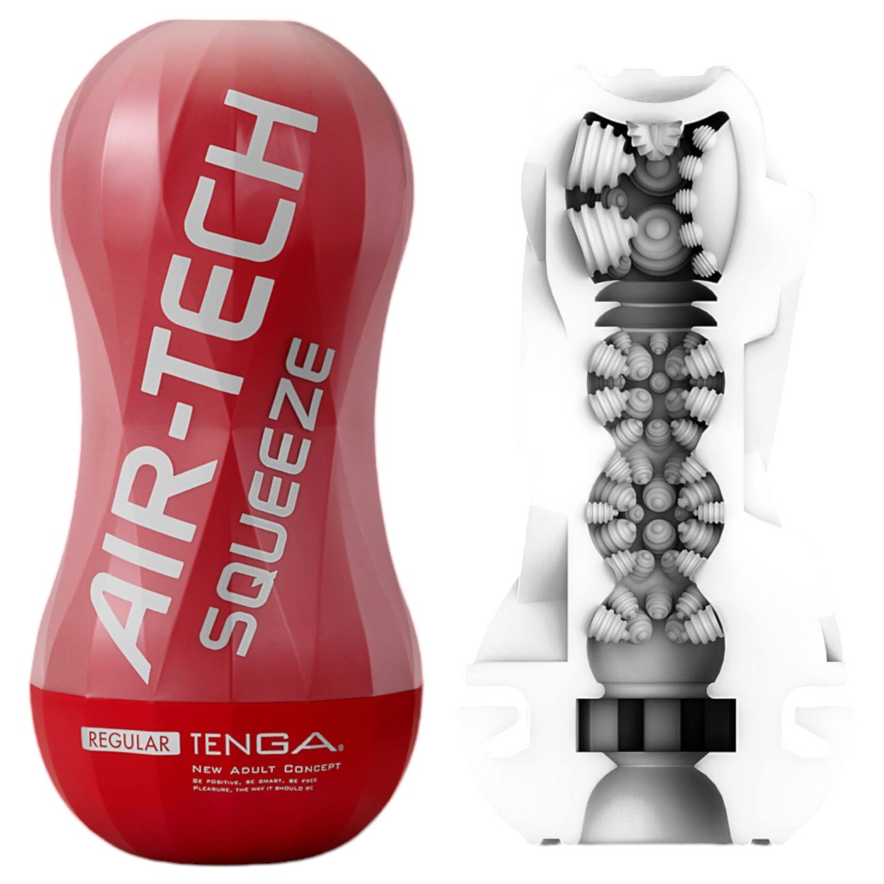 TENGA Air-Tech Squeeze Regular - szívó maszturbátor (piros)