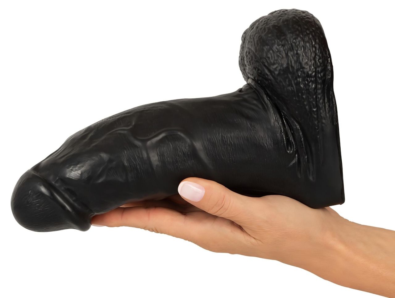 Realistixxx Real Giant - giga herés dildó - 22 cm (fekete)