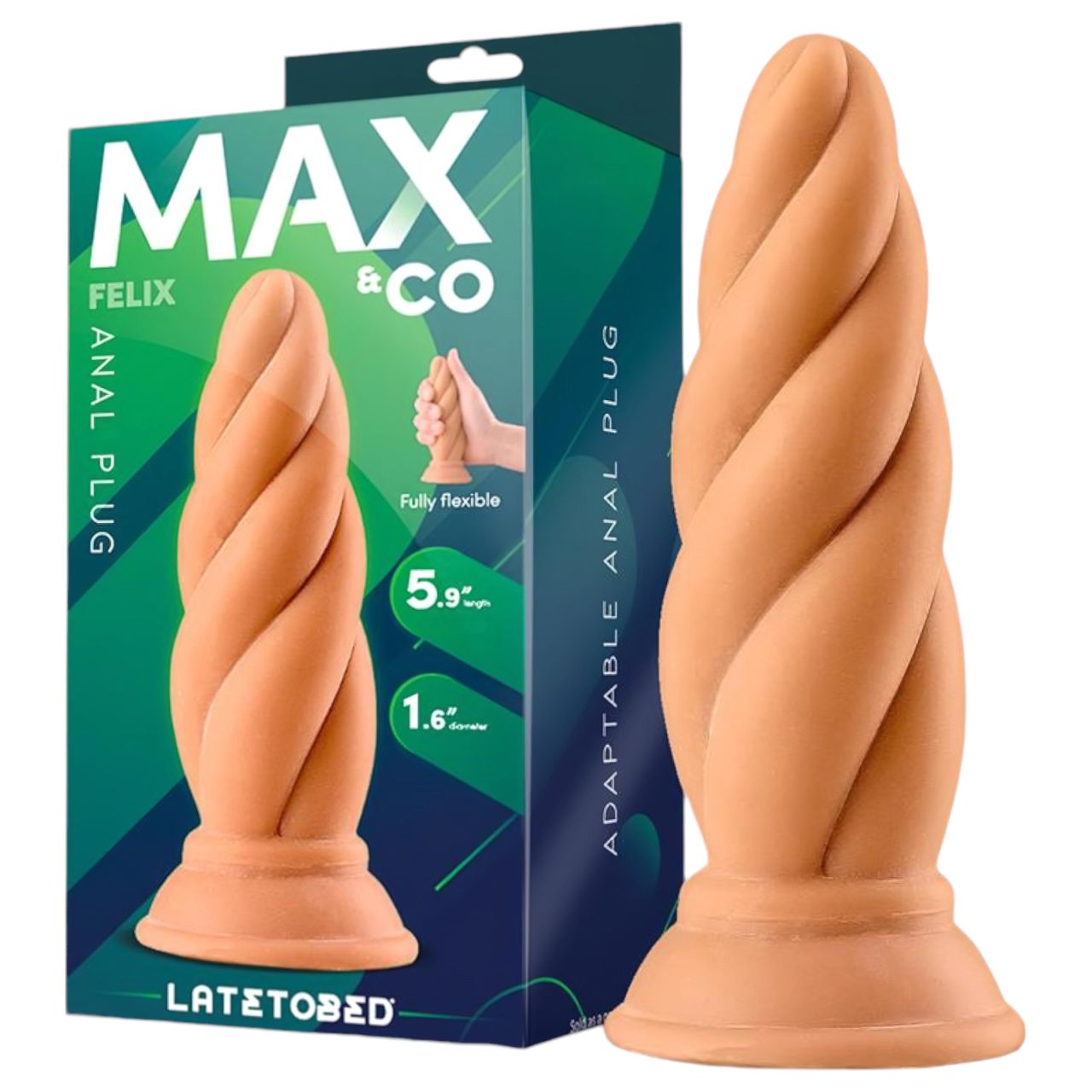 Max & Co Felix - csavaros anál dildó - 15cm (natúr)