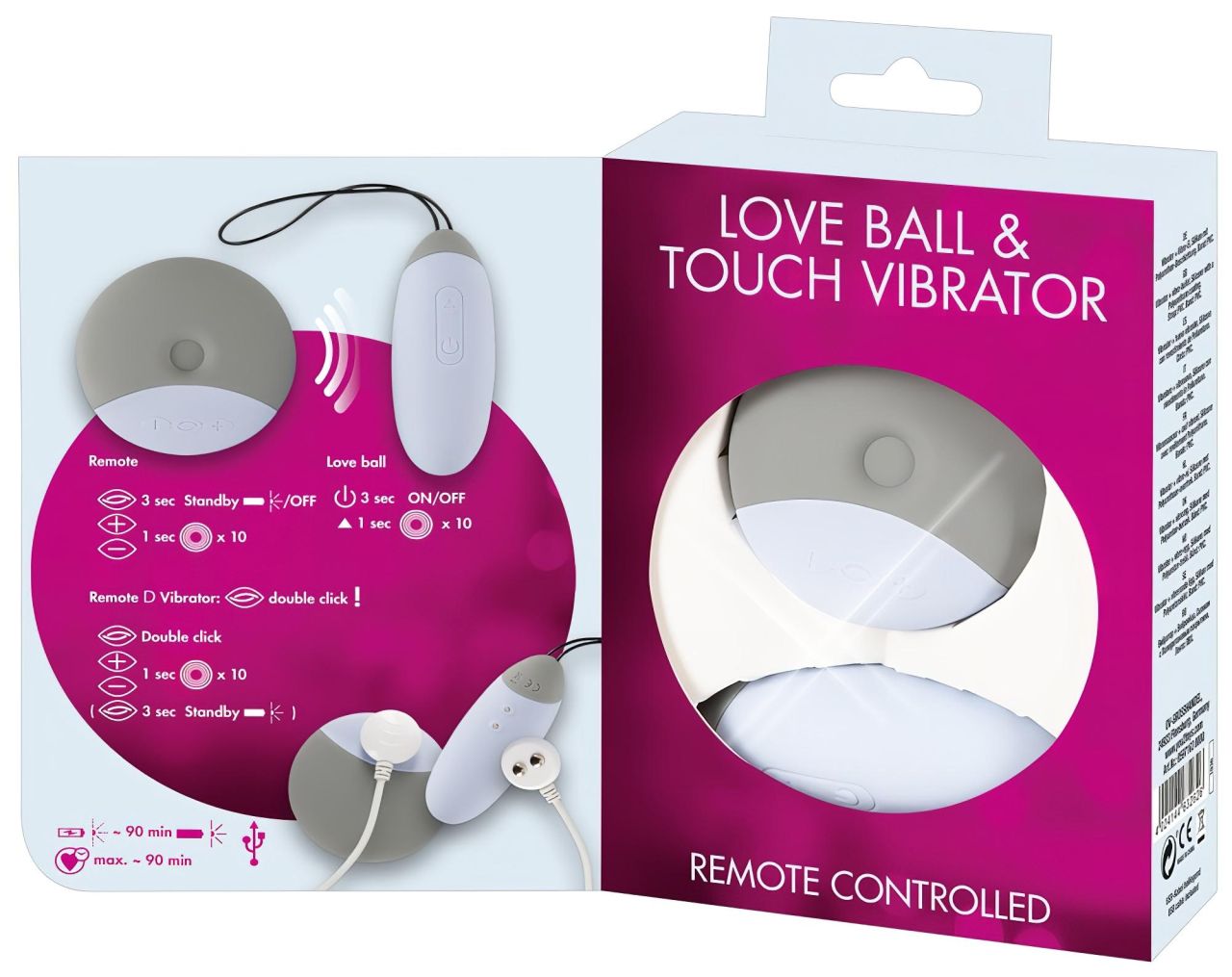 You2Toys - Love ball - akkus, 2in1 vibrációs tojás (szürke)